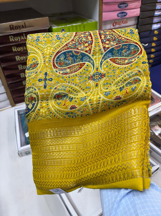 printed silk saree