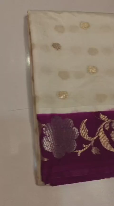 Banarasi Chiniya Silk Saree with Meena work and Satin border